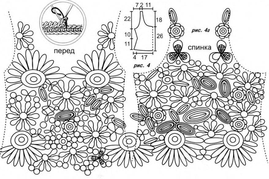 Вязание одежды крючком схемы
