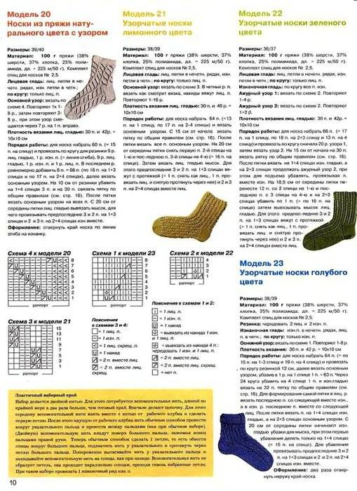 Вязание носков: подробные схемы с пошаговым описанием