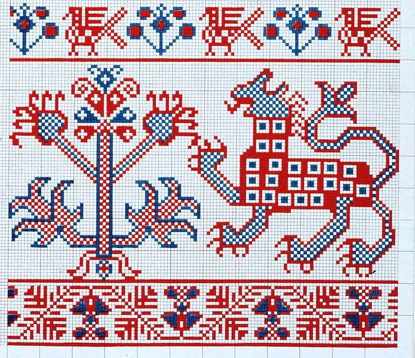 Вышивка на домашних полотенца крестиком
