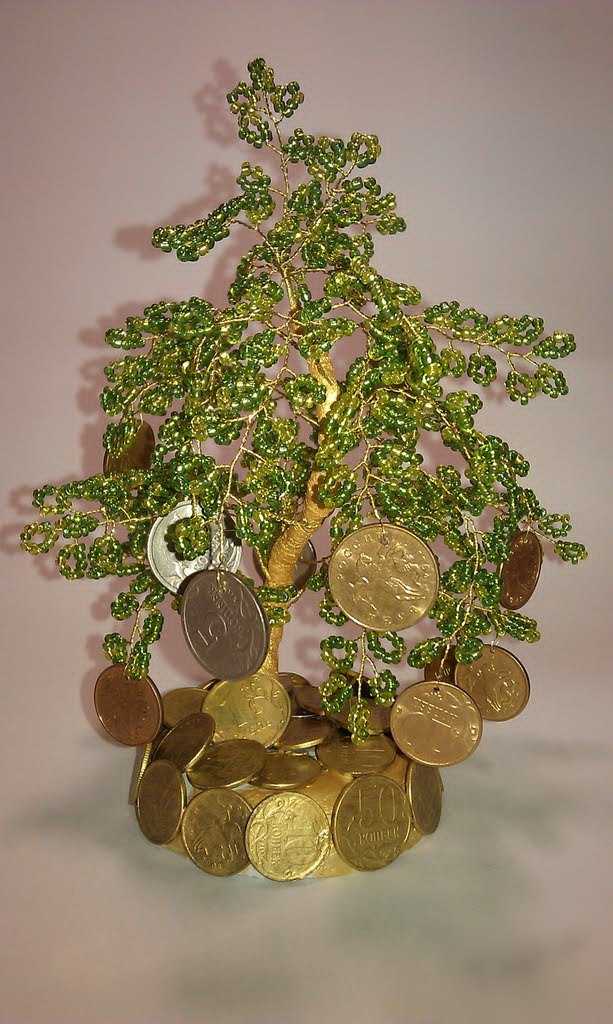 Как сделать денежное дерево из бисера: пошаговый мастер-класс
