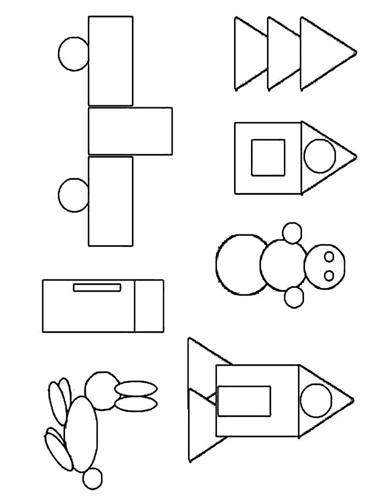 Рисунки для детей из геометрических фигур для