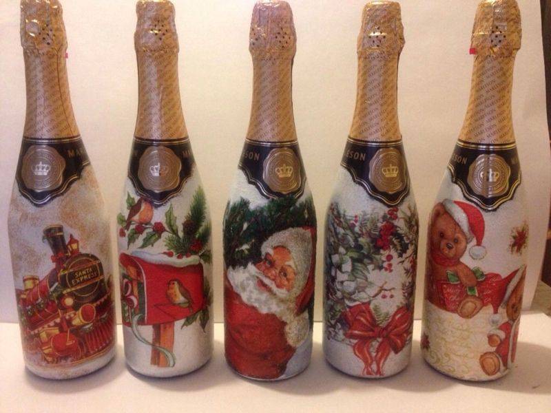 Как украсить бутылку шампанского на новый год 2022 своими руками
