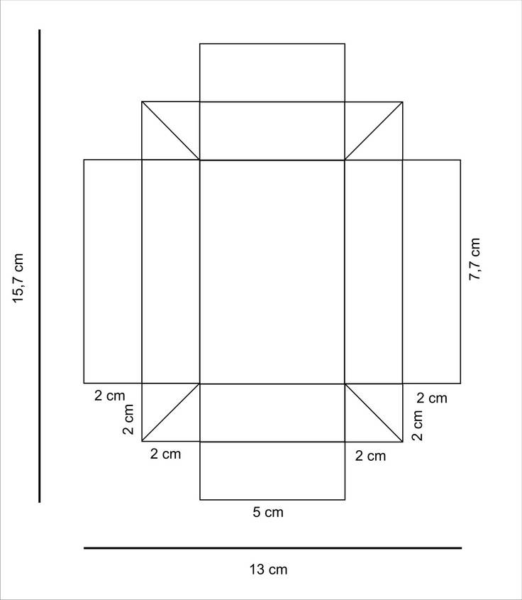 Чертеж коробочки из картона