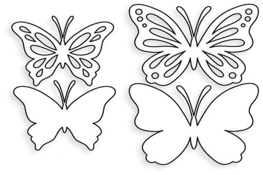 Бабочка из бумаги с трафаретом для вырезания: объемная, ажурная или гармошкой