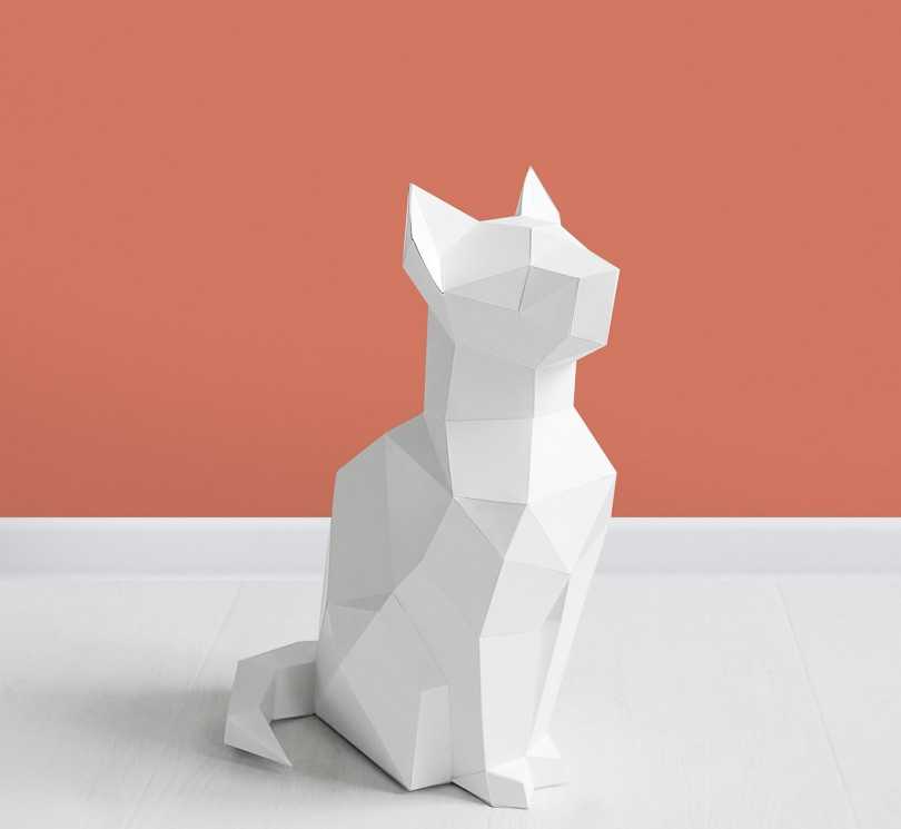 Оригами кошка, которая порадует вас в любые дня недели и станет прекрасным украшением вашего интерьера