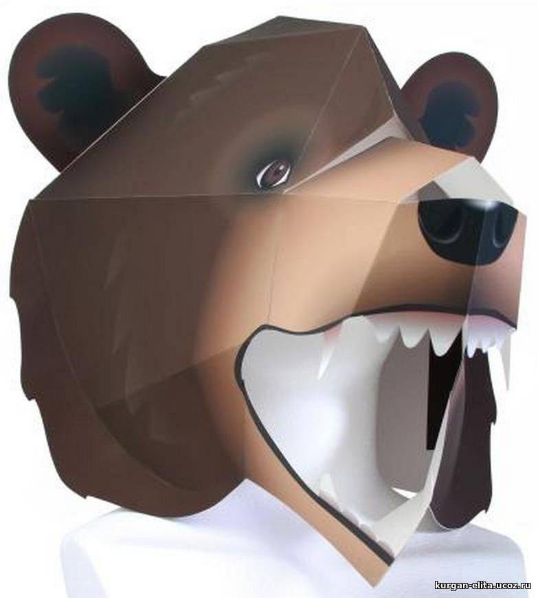 Как сделать маску медведя на голову из картона своими руками