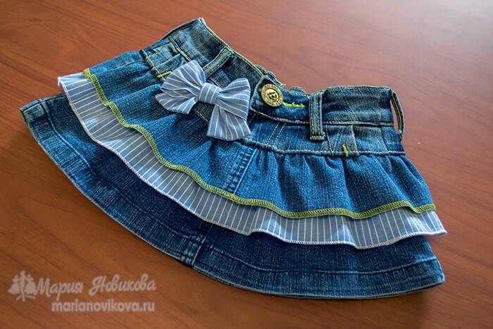 Детская джинсовая юбка своими руками