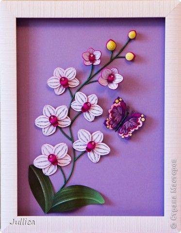Объёмные квиллинг орхидеи пошаговый мастер класс с фото картина