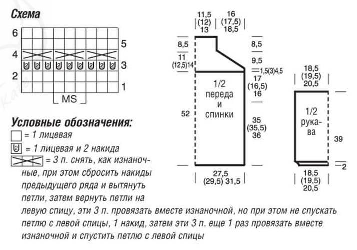 Схема свитера крючком оверсайз