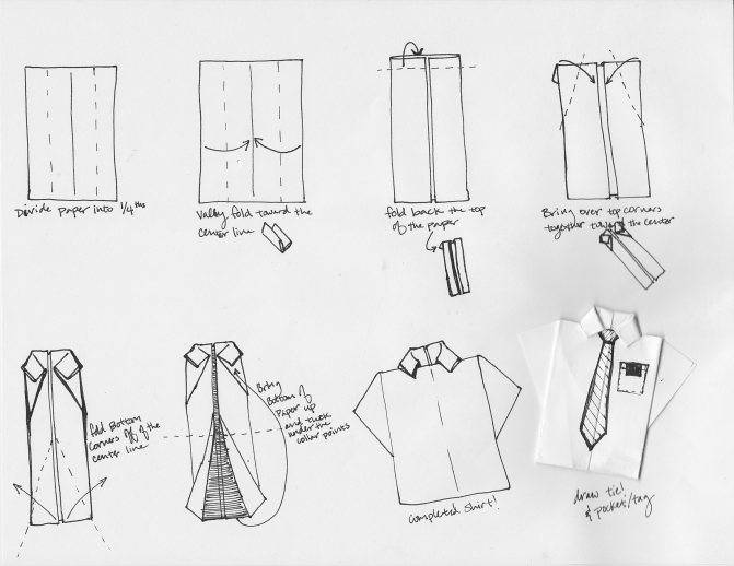 Поделка рубашка: пошаговая инструкция как сделать своими руками стильную поделку из бумаги (95 фото)