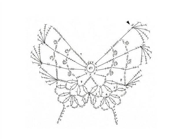 Бабочка брошь крючком схема и описание