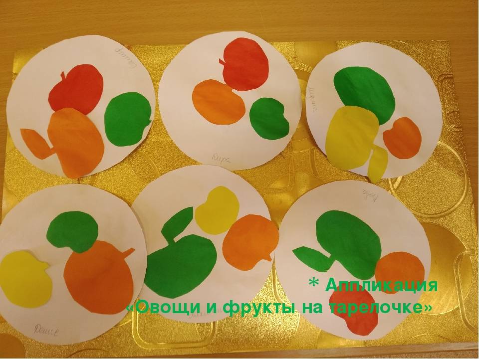 Аппликация «фрукты на тарелке»: шаблоны для детей от младшей до старшей группы