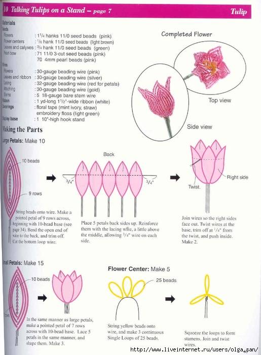 Цветы из бисера - лучшие инструкции по созданию цветов из бисера в фото-обзорах + пошаговые схемы работы своими руками