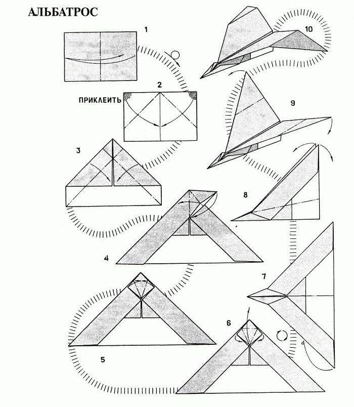 Самолет оригами из бумаги для детей схема простая