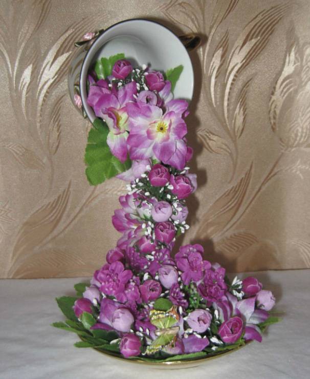 Парящая чашка с цветами своими руками: пошаговая инструкция :: syl.ru