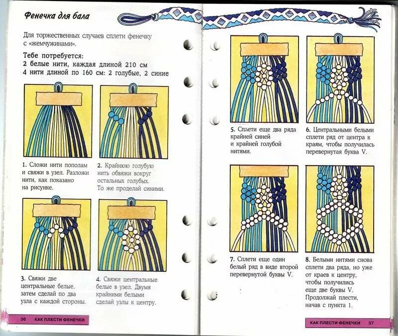 Браслеты из ниток схема