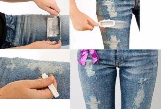 Лучшие идеи как сделать дырки на джинсах