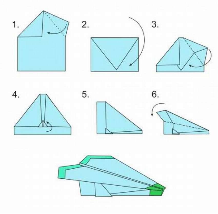 Самолетик из бумаги схема складывания