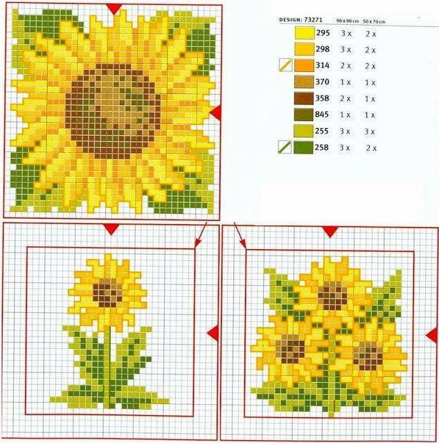 Подсолнухи схема вышивка крестиком