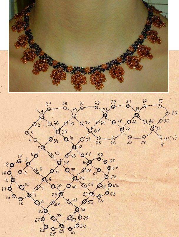 Колье из бисера простые