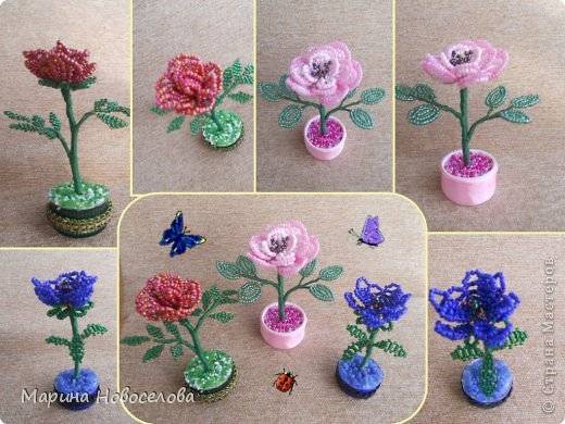 100 лучших идей: цветы из бисера своими руками на фото