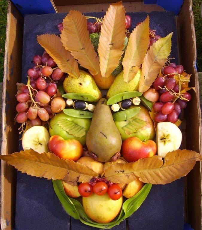 Поделки из фруктов и овощей на тему "осень" для выставки