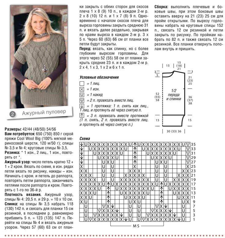 51 узор для свитера спицами  женский свитер описание и схема