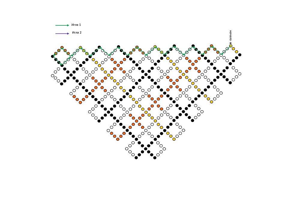 Косынка из бисера схема