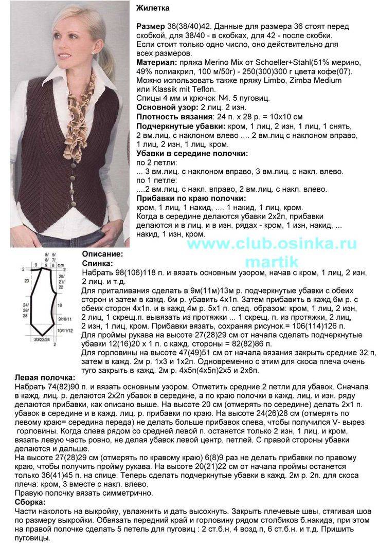 Вязание спицами женского жилета: простые схемы, лучшие модели и советы как связать теплый жилет (115 фото)