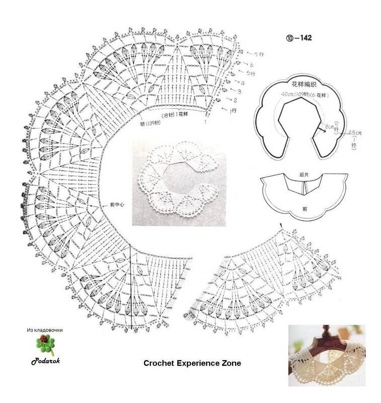 Красивый воротник крючком схема