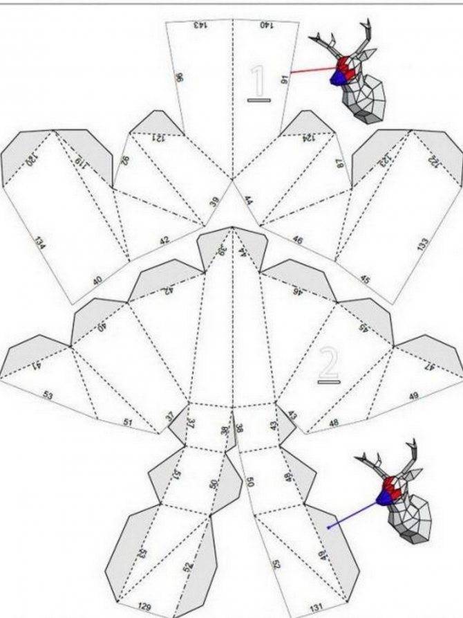 Паперкрафт схема животные