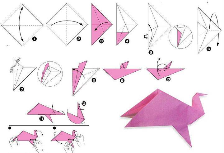Как сделать голубя из бумаги — пошаговая инструкция с фото