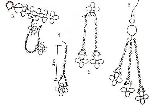 Схема плетения сережек