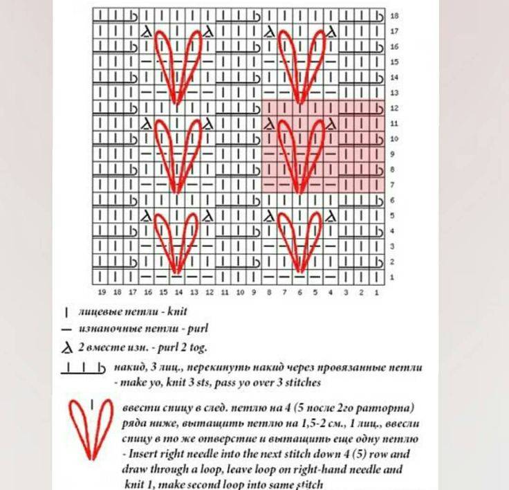 Лапки схема вязания