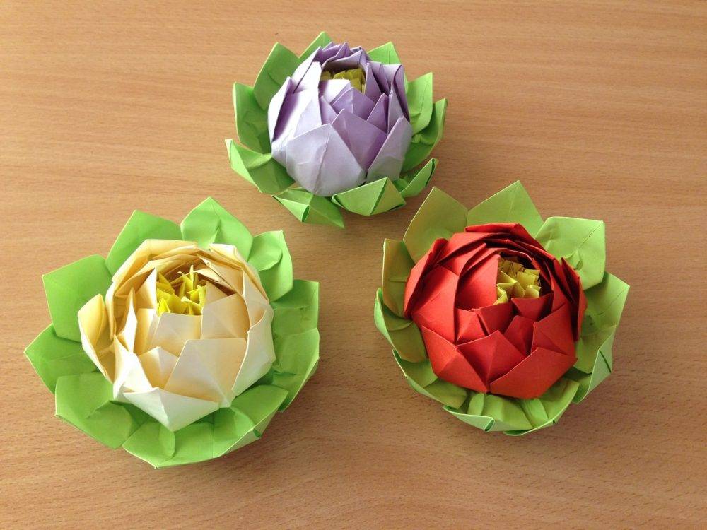 Мастер-класс по сборке оригами-кувшинки из бумаги