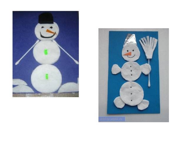 Аппликация снеговик с шаблонами: шаблоны как делать из бумаги и из ватных дисков