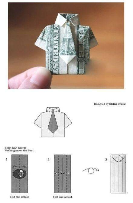 Как сложить рубашку из бумаги с галстуком своими руками пошаговое