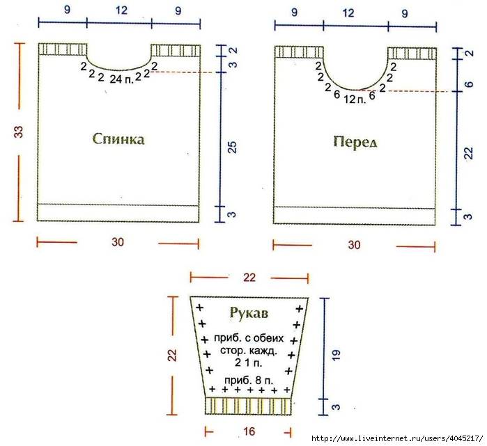 Схемы детских кофточек