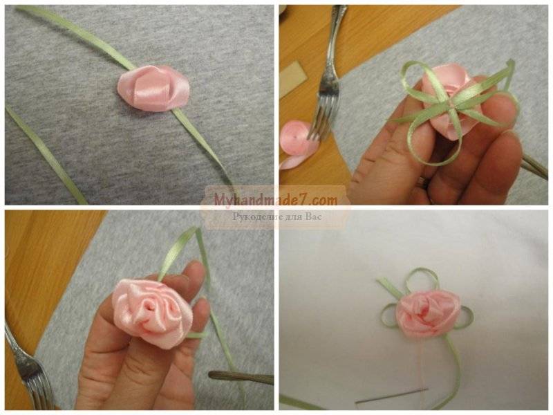Вышивка лентами розы со схемами и фото