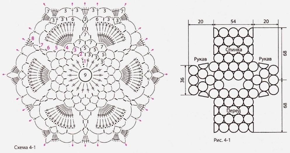 Модели крючком со схемами простые и красивые