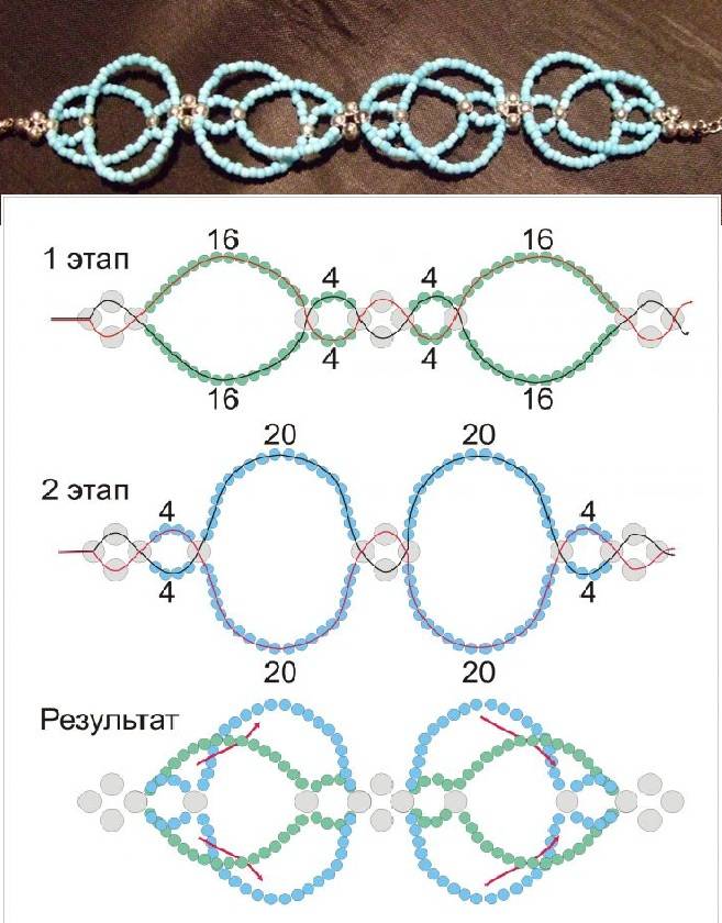 100 лучших вариантов: как плети браслеты из бисера со схемами