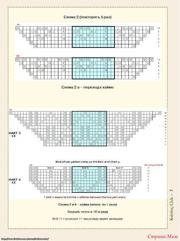 Шаль холден спицами схема