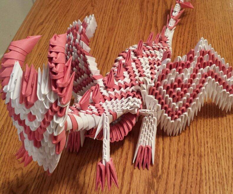Модульное оригами дракон, китайский дракон из модулей