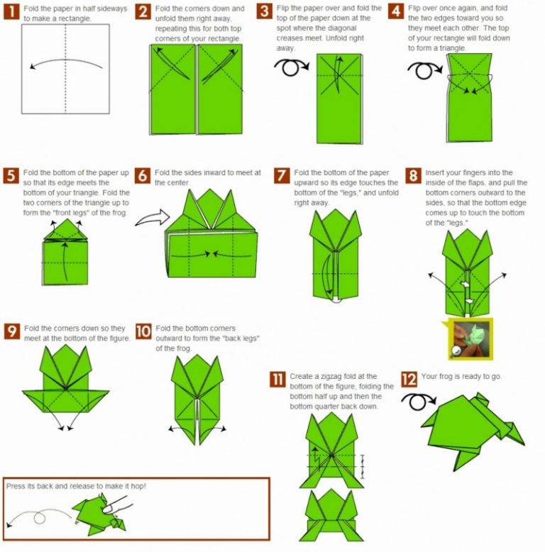 Как сложить оригами «прыгающая лягушка» своими руками? смотрите инструкцию и мастер-класс с подробным описанием и фото!