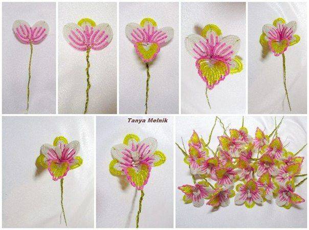 Орхидея из бисера: уроки плетения экзотического цветка