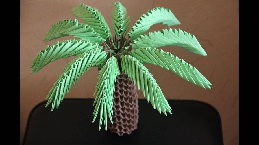 Как сделать натуралистичную высокую и объемную пальму из бумаги. декоративная пальма из бумаги в вашем саду. идея для рукоделия