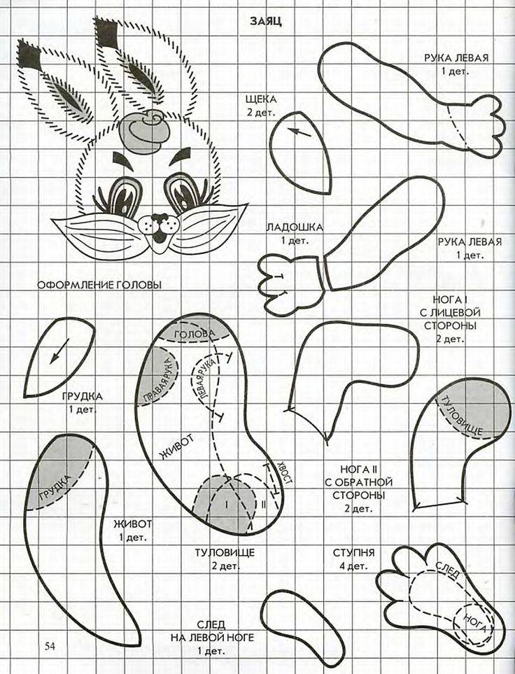 Выкройка зайца: как сшить игрушку с длинными ушами