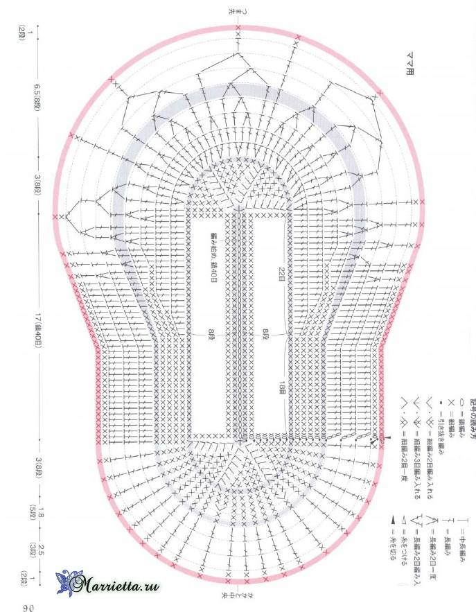 Вязание крючком схемы тапочки