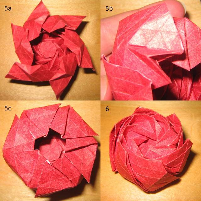 Оригами роза кавасаки