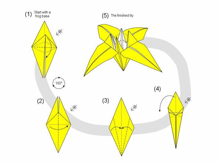 Цветок лилии из бумаги в технике оригами — мастер-класс. воспитателям детских садов, школьным учителям и педагогам